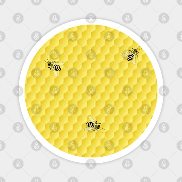 Honeycomb ThreeBees Magnet by toz-art